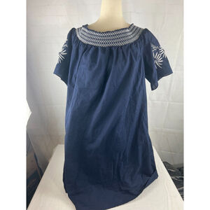 Women’s Isabel Maternity Embroidered Off-The-Shoulder Blouse Size XXL Dark Blue
